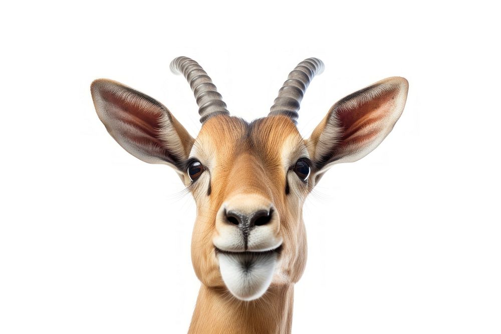 Smiling antelope wildlife animal mammal. AI generated Image by rawpixel.