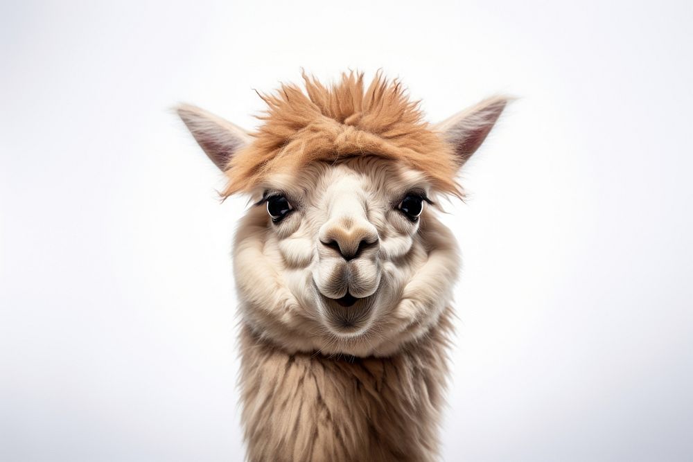 Smiling alpaca mammal animal llama. AI generated Image by rawpixel.