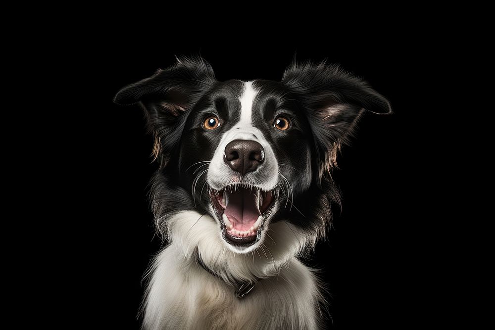 Smiling border collie mammal animal dog. AI generated Image by rawpixel.