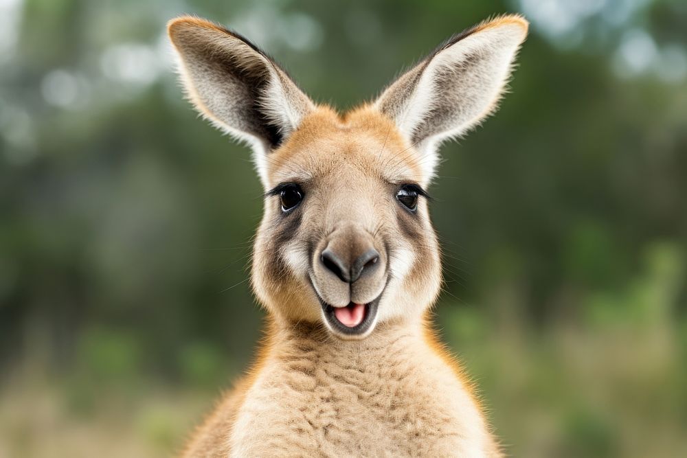 Smiling kangaroo wallaby animal mammal. AI generated Image by rawpixel.