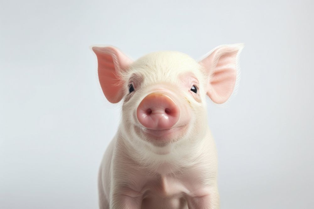 Smiling piglet animal mammal portrait. AI generated Image by rawpixel.