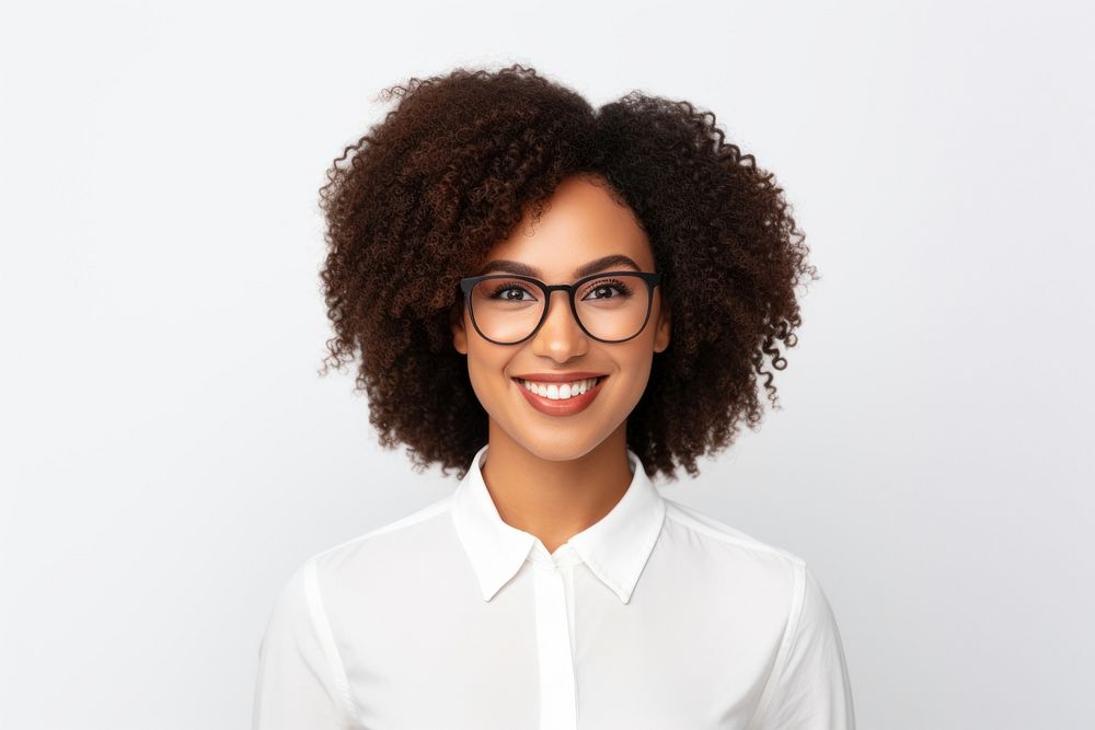 African american woman glasses portrait adult.