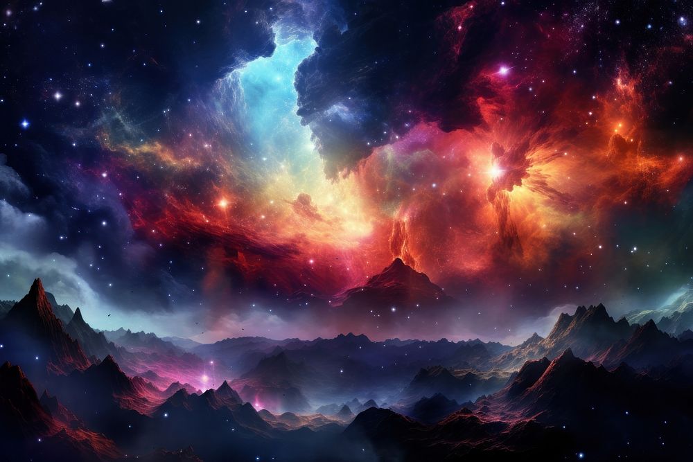Astronomy nebula landscape universe.