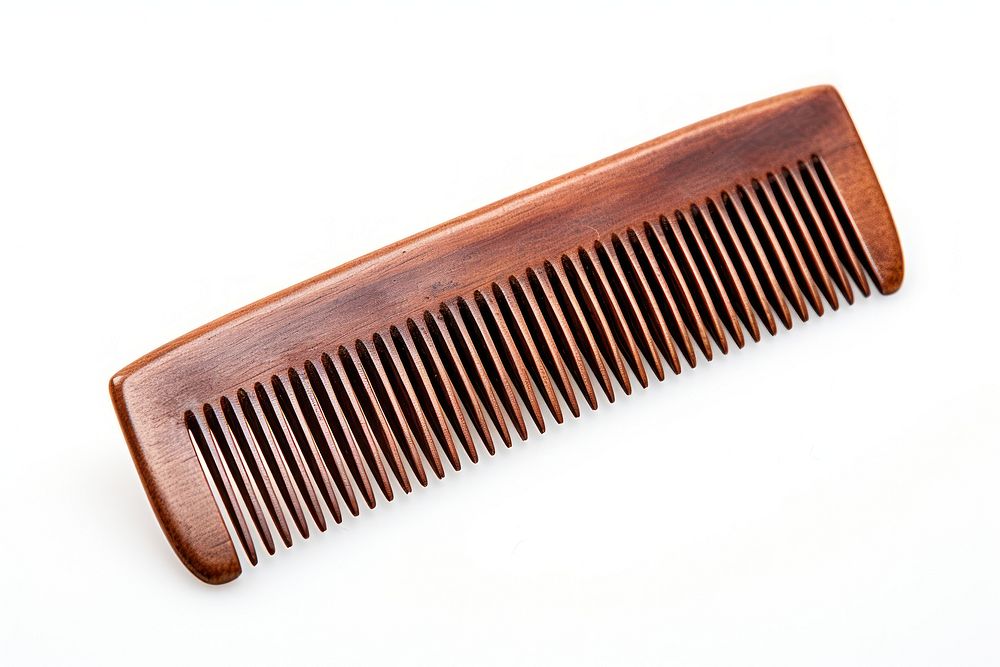 Barbers comb white background eyelash metal.