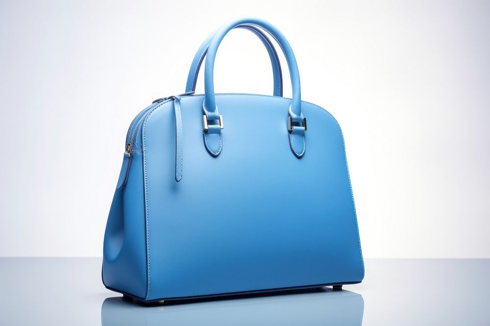 Handbag leather purse blue.