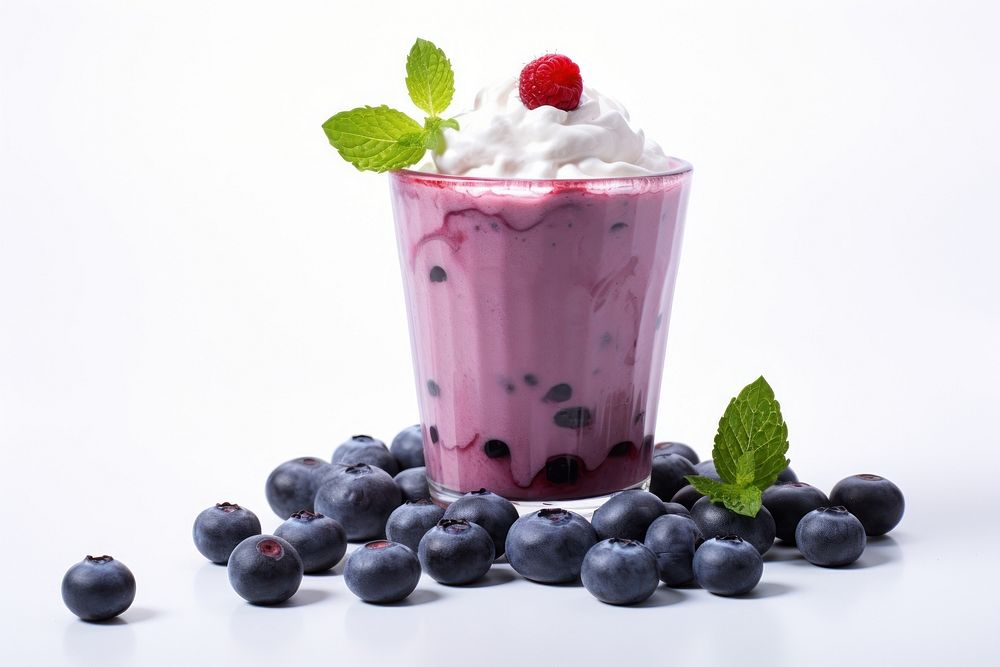 Blueberry smoothie cream dessert fruit.