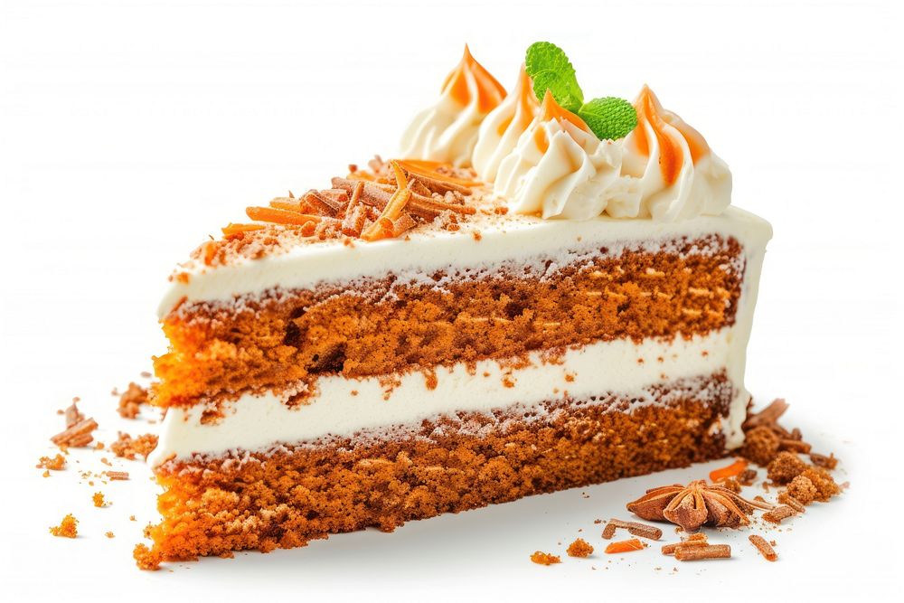 Carrot cake dessert cream food.