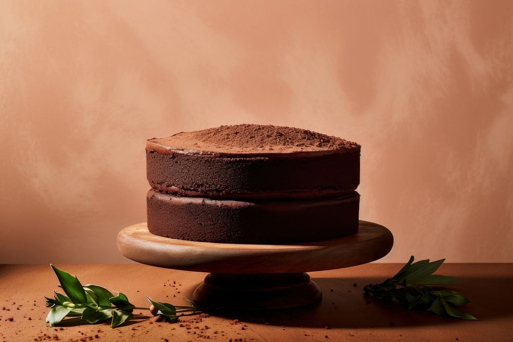  Chocolate cake dessert food confectionery. AI generated Image by rawpixel.