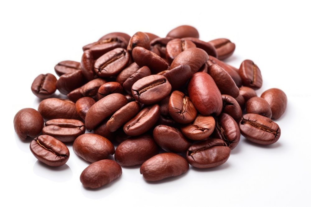 Coffe beans coffee red white background. AI generated Image by rawpixel.
