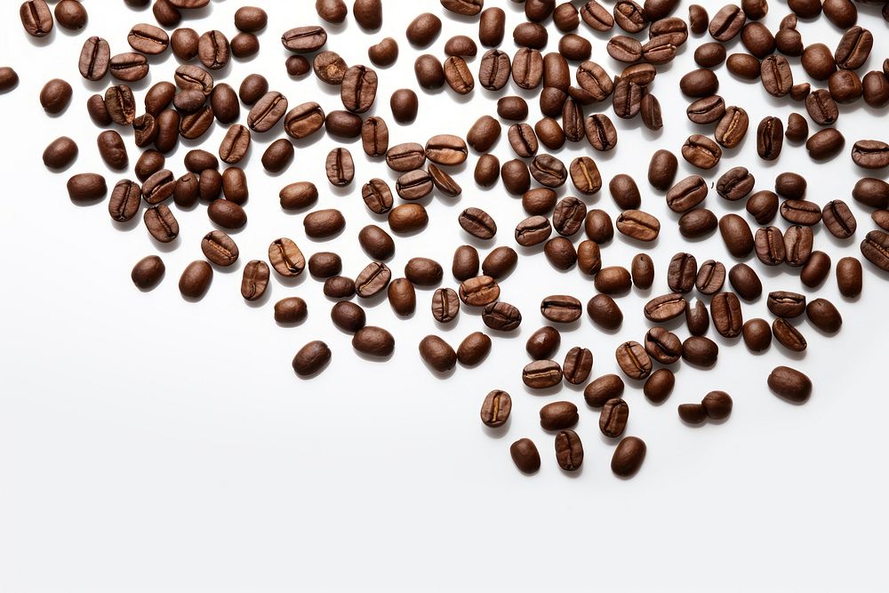 Coffee beans backgrounds white background ingredient. AI generated Image by rawpixel.