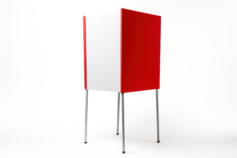 Election booth furniture chair white background.