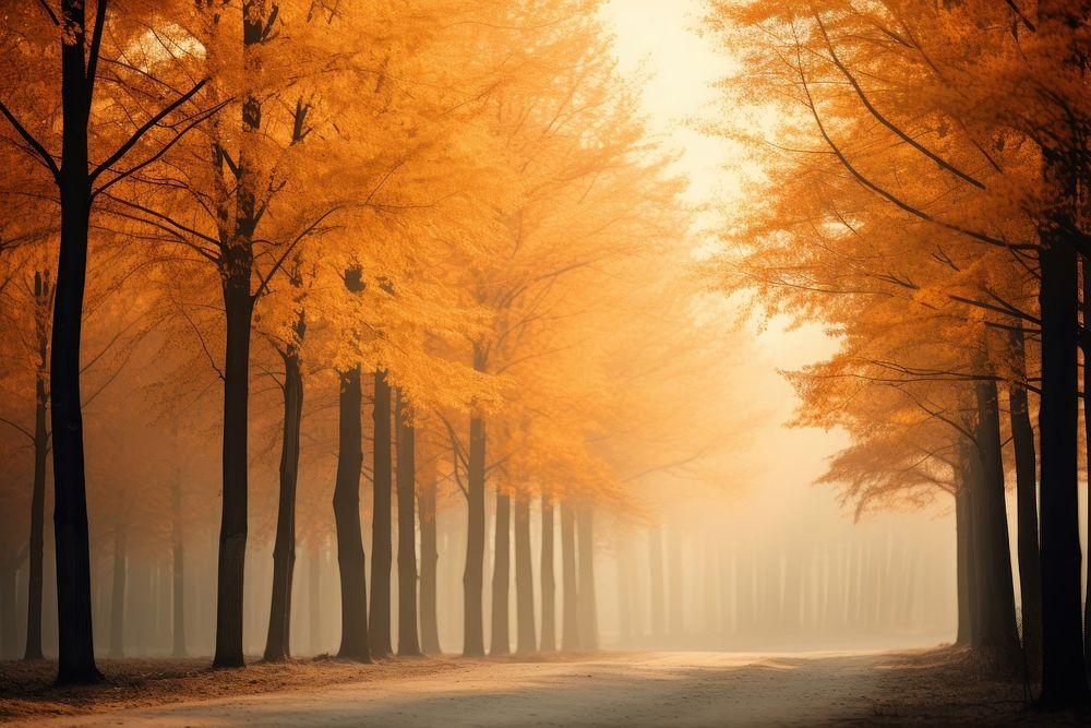 Fall trees backgrounds landscape outdoors. AI generated Image by rawpixel.