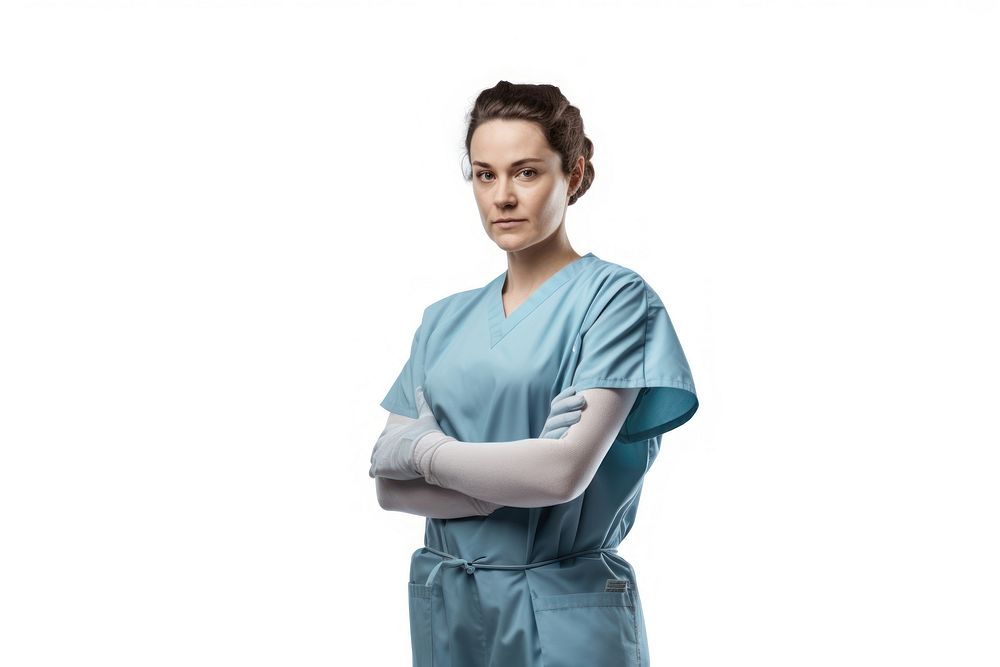 Female Surgeon female adult white background.