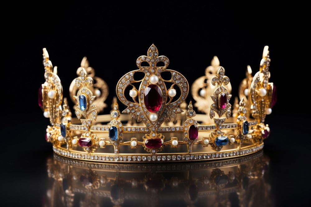 Gold crown with jewels jewelry accessories chandelier.
