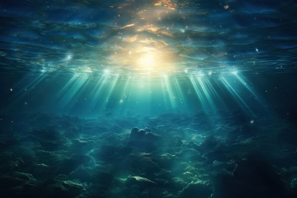  Light nature backgrounds underwater sunlight. AI generated Image by rawpixel.