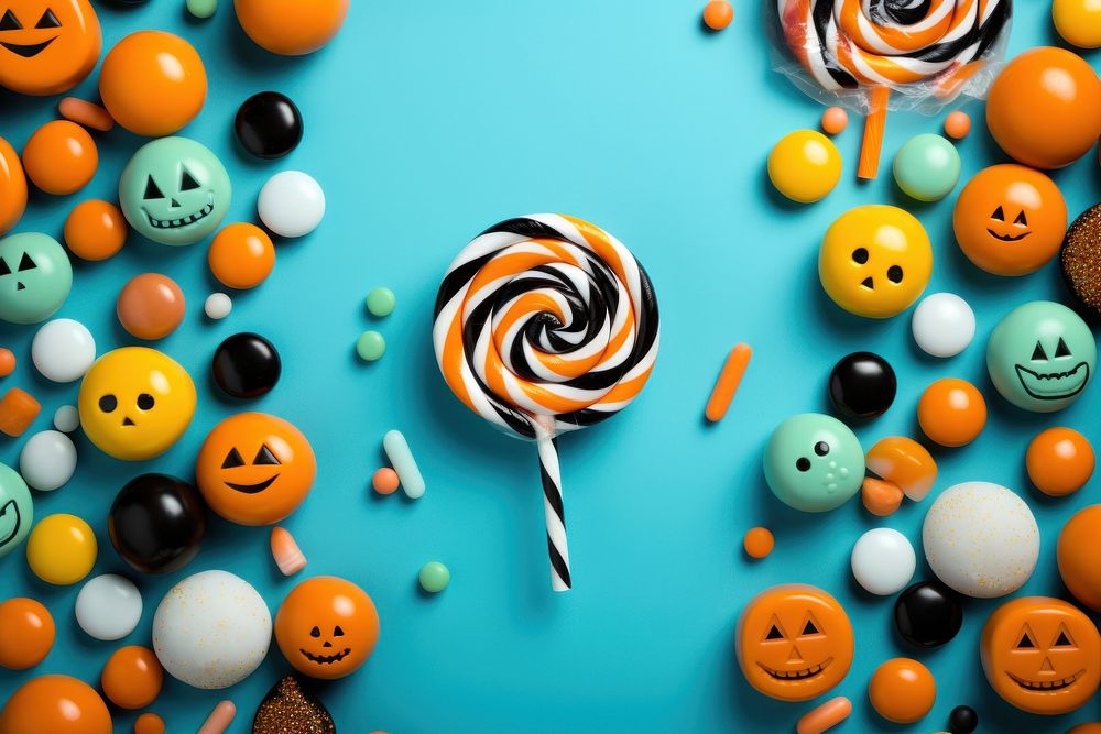 Halloween party candy lollipop food anthropomorphic. AI generated Image by rawpixel.