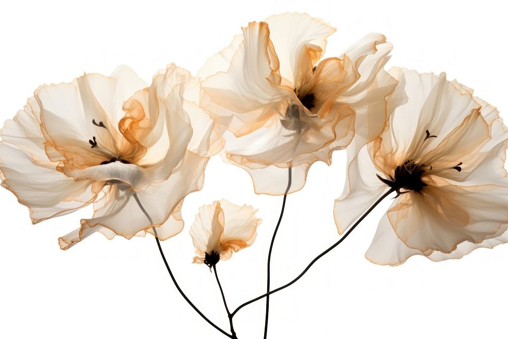  Ink gold carnations blossom flower petal. AI generated Image by rawpixel.