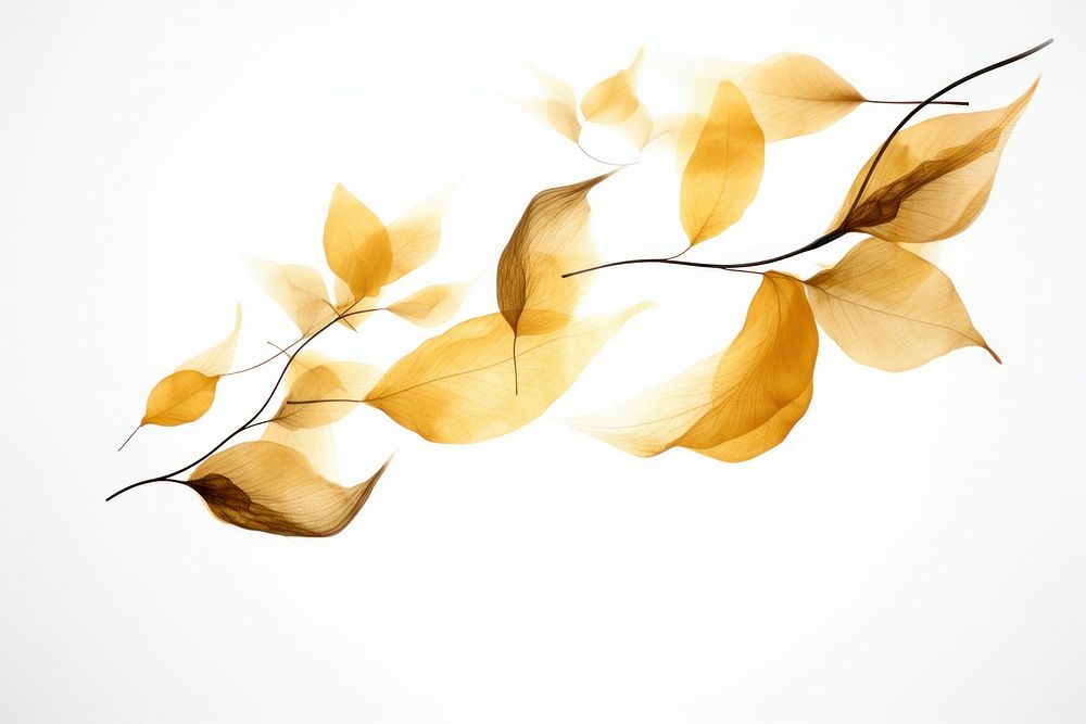  Ink gold leaves pattern plant leaf. AI generated Image by rawpixel.