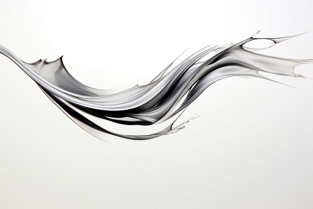  Ink silver wave drawing sketch illustrated. AI generated Image by rawpixel.
