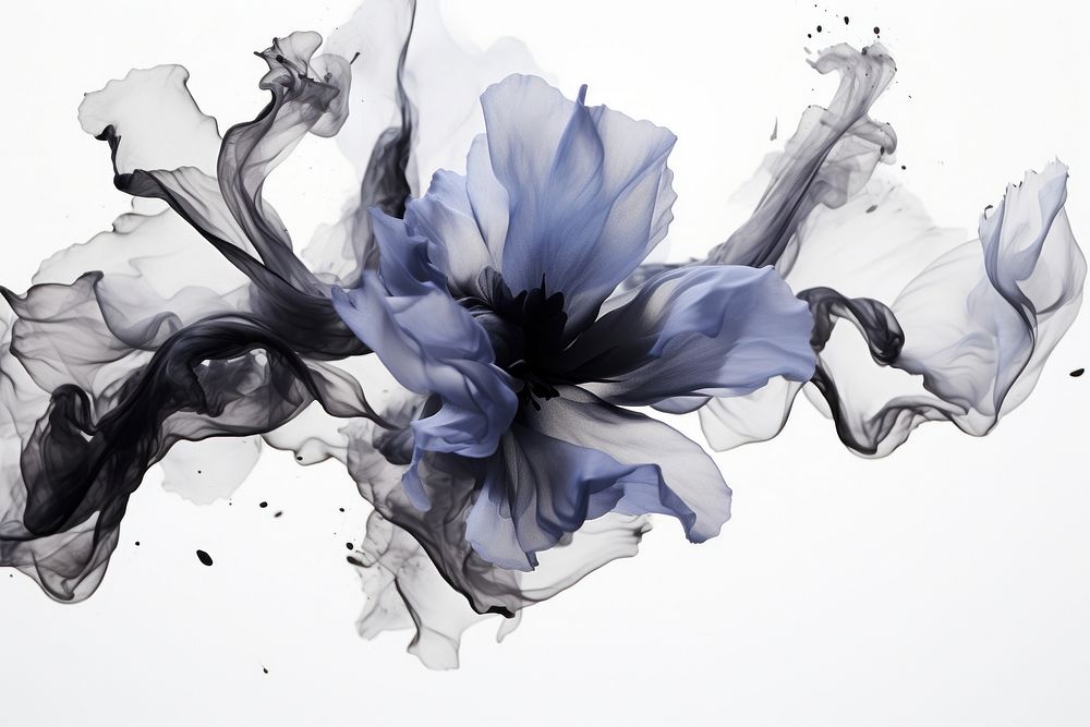 Ink petals drawing flower sketch. AI generated Image by rawpixel.