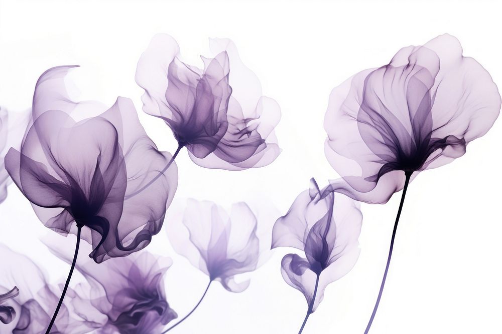  Ink purple flowers drawing sketch plant. AI generated Image by rawpixel.