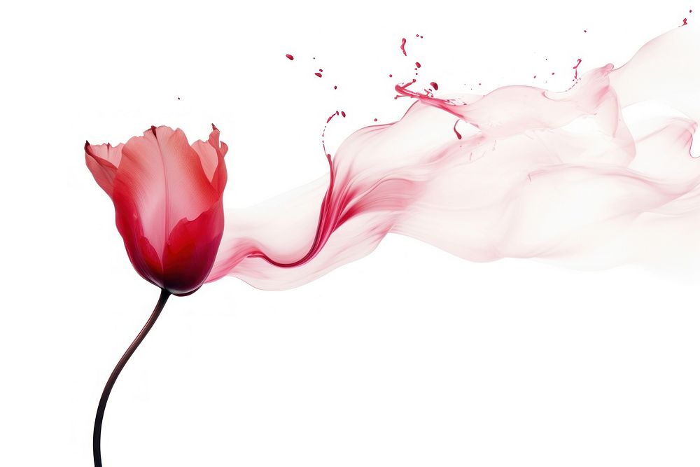  Ink tulip flower petal plant. AI generated Image by rawpixel.