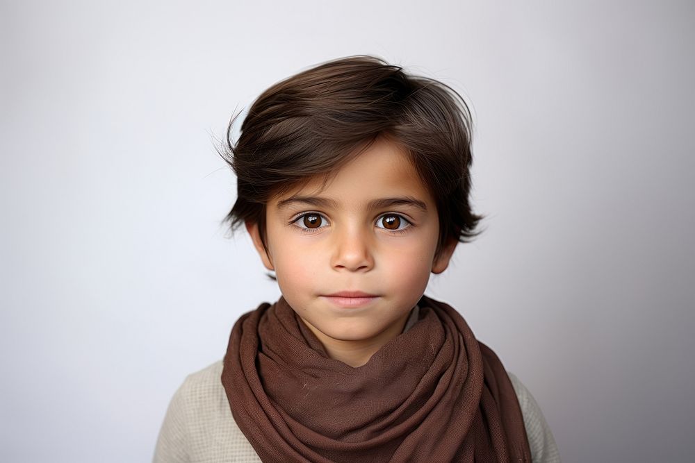 Kid portrait scarf photo.