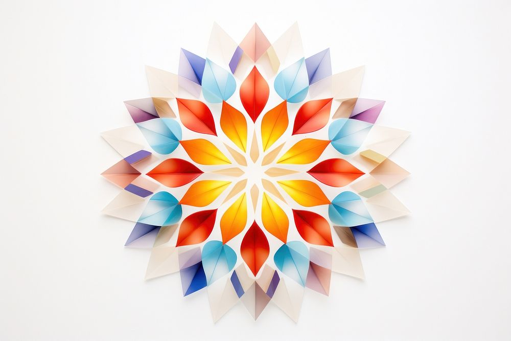 Kaleidoscope origami pattern art.