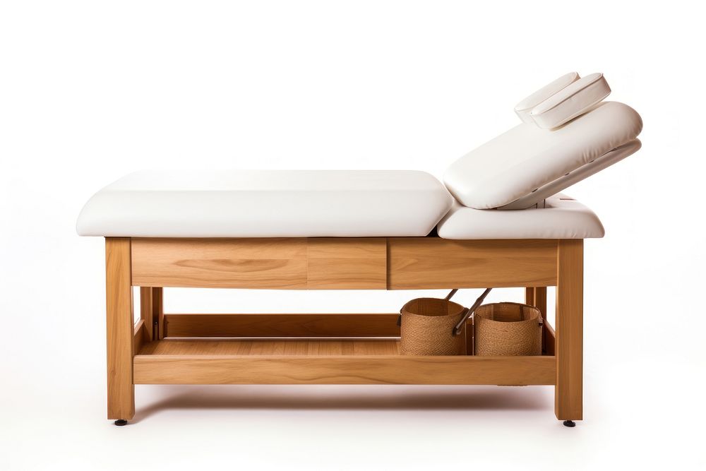 Massage bed furniture wood relaxation.