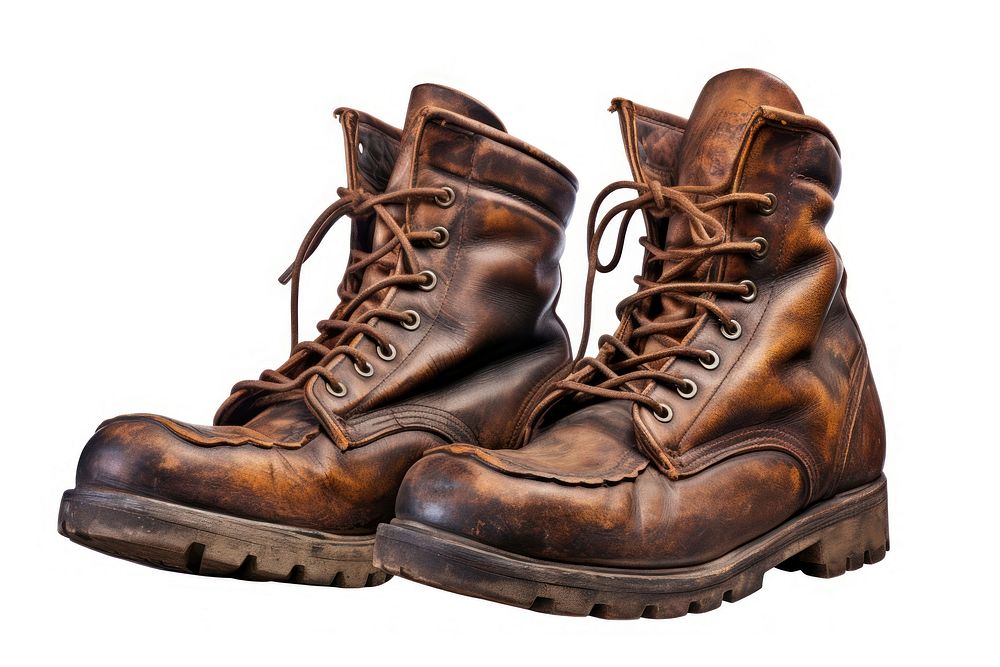 Old brown boots footwear shoe old.