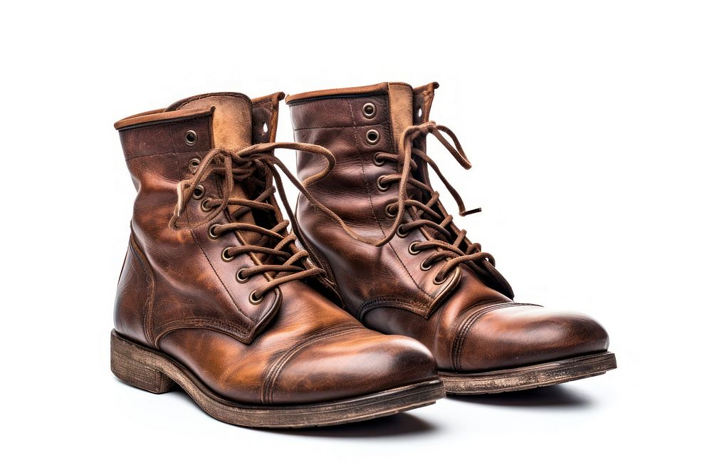 Old brown boots footwear shoe old.