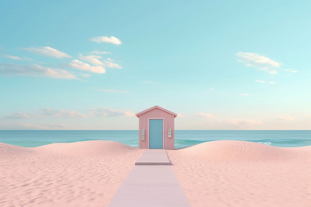  Pastel background beach architecture building. AI generated Image by rawpixel.