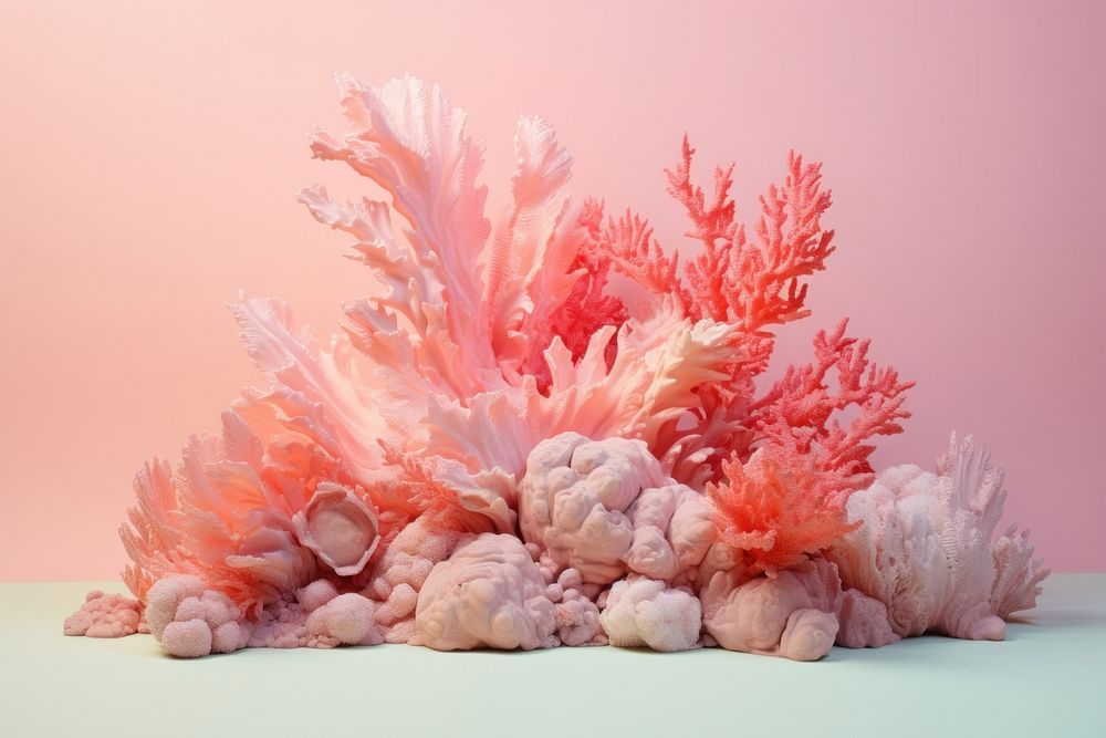  Pastel background nature plant reef. AI generated Image by rawpixel.