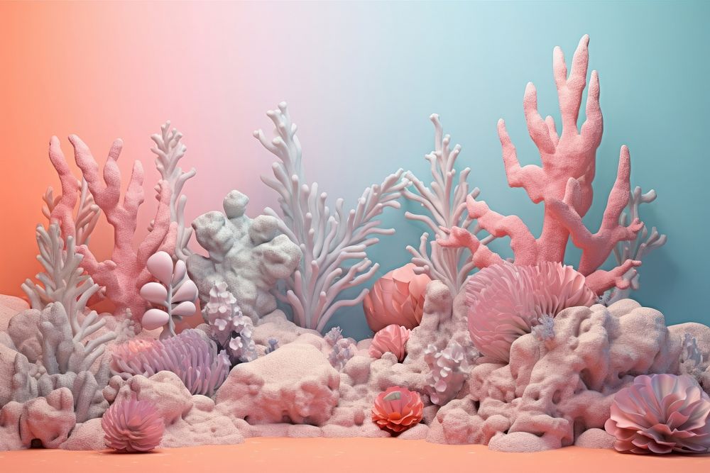  Pastel background aquarium nature reef. AI generated Image by rawpixel.