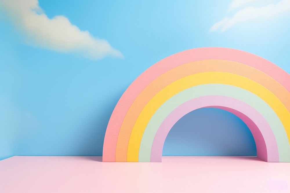  Pastel background rainbow nature sky. AI generated Image by rawpixel.