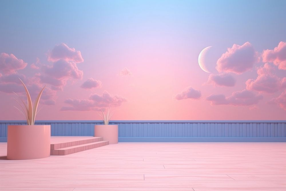  Pastel background outdoors horizon sunset. AI generated Image by rawpixel.