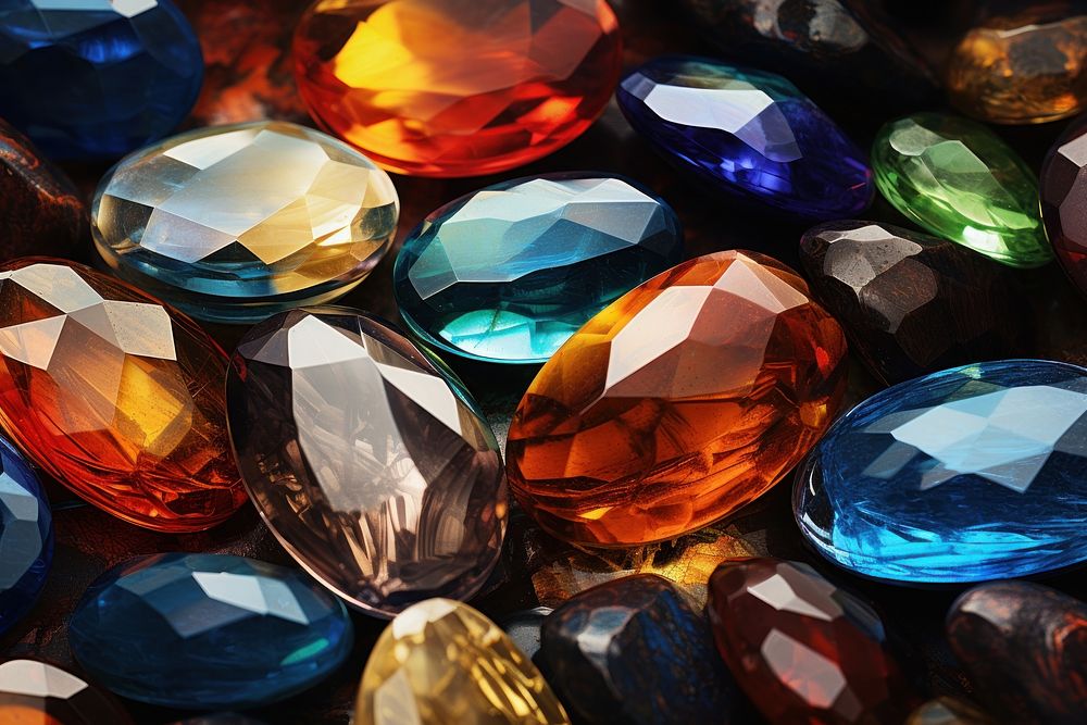 Polished gems backgrounds gemstone jewelry.