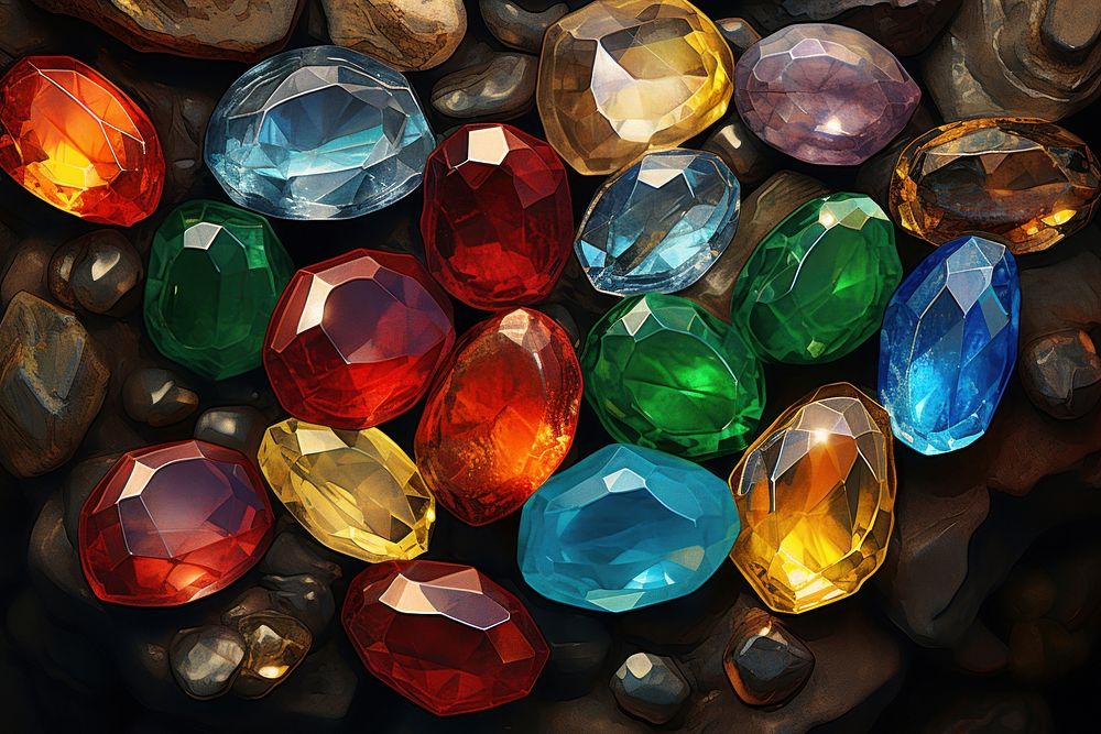Polished gems backgrounds gemstone jewelry.