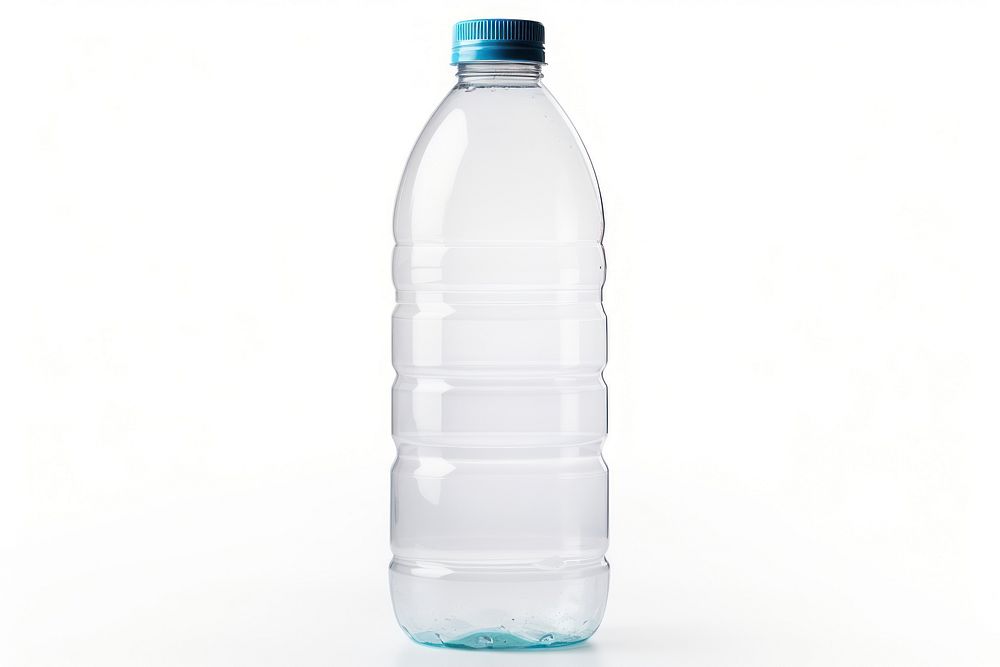 Plastic bottle white background refreshment drinkware.