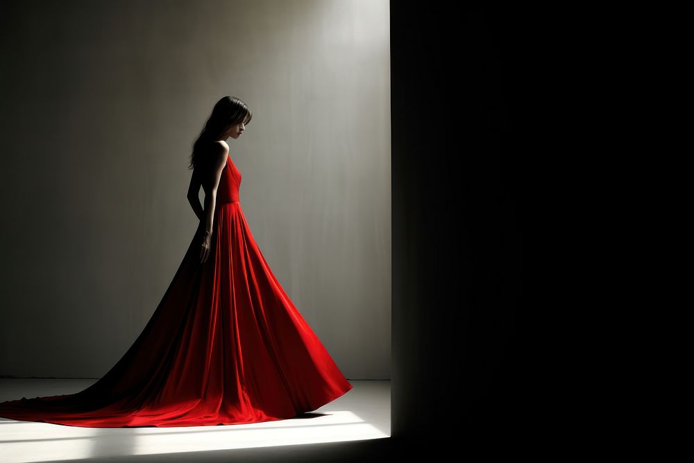 Red dress fashion light black. AI generated Image by rawpixel.
