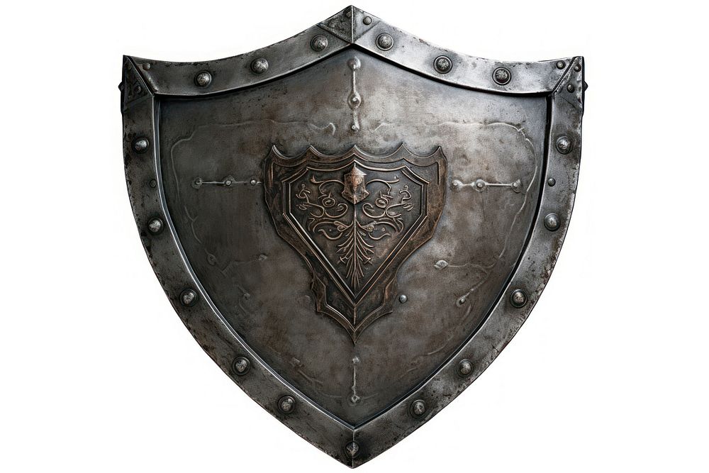 Shield white background architecture protection.