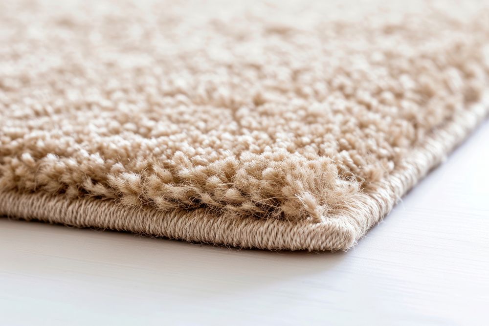 Soft beige carpet rug flooring textured.