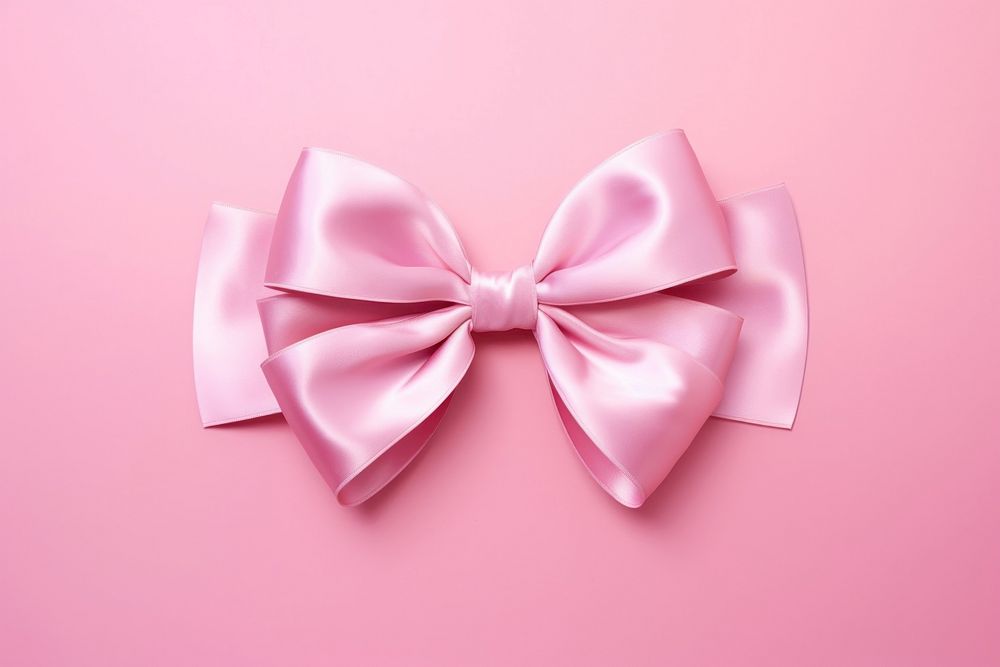 Pink bow on pink empty background celebration accessories accessory.
