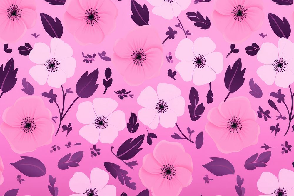 Pink cartoon flower pattern background backgrounds petal plant.