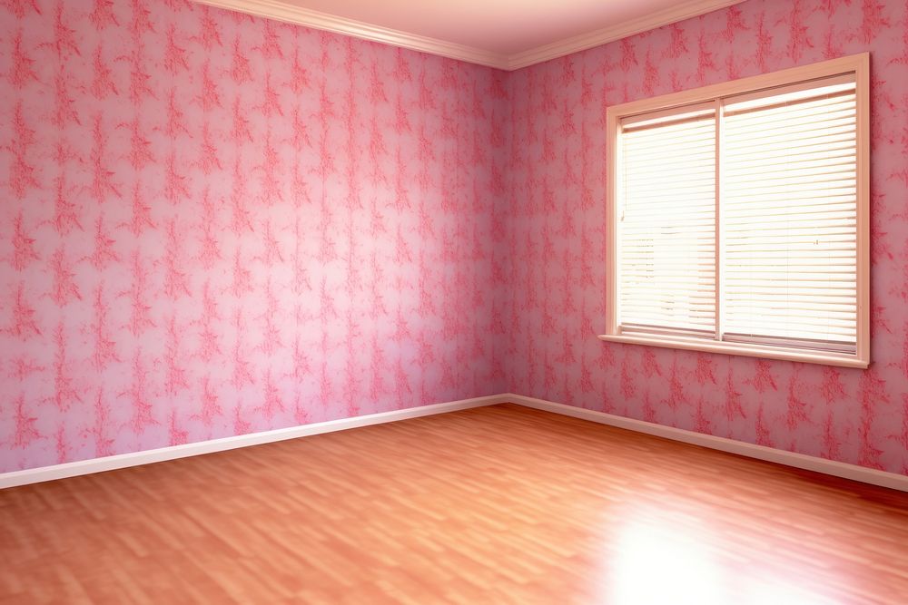 Pink empty room wallpaper flooring architecture backgrounds.