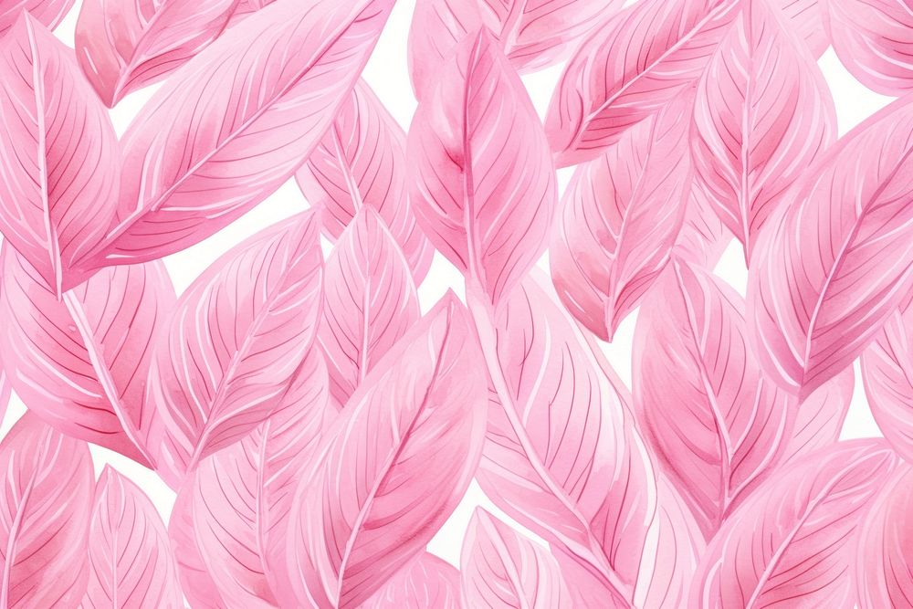 Pink leaf watercolor pattern background backgrounds petal plant.