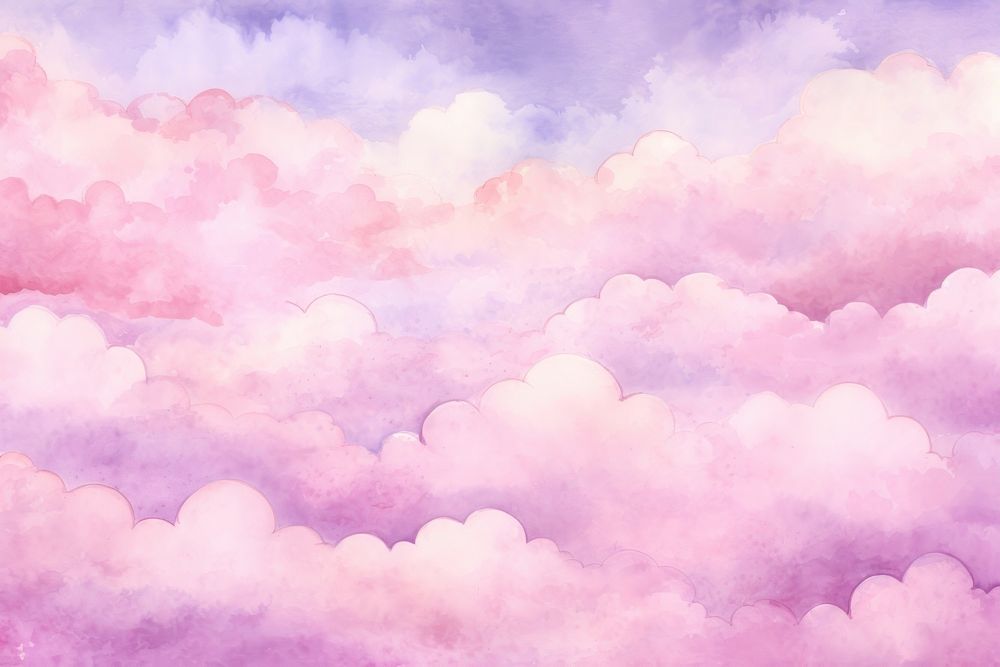 Pink watercolor clouds background backgrounds outdoors nature.