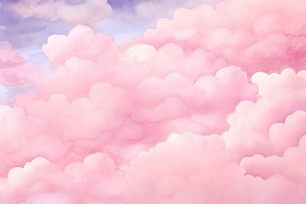 Pink watercolor clouds background backgrounds outdoors nature.