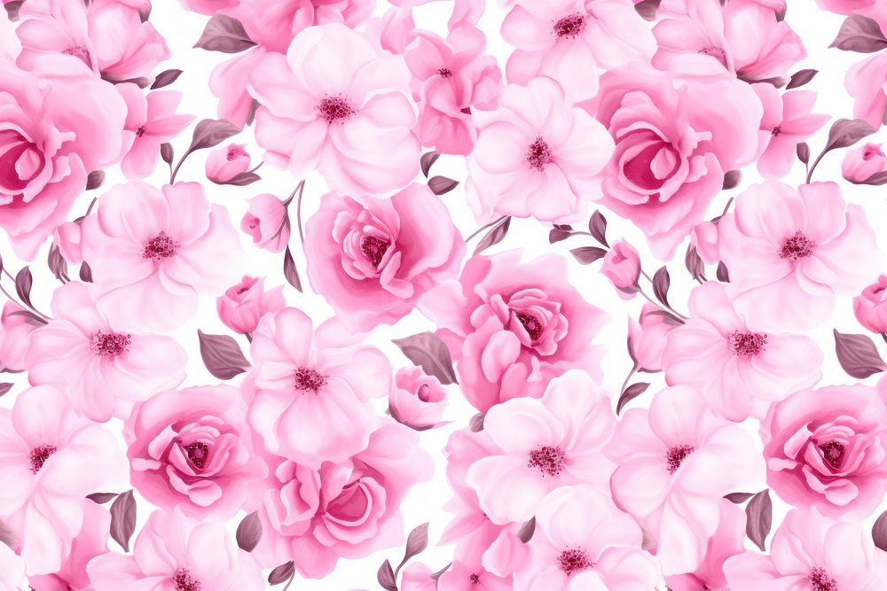 Pink watercolor flower pattern background backgrounds petal plant.