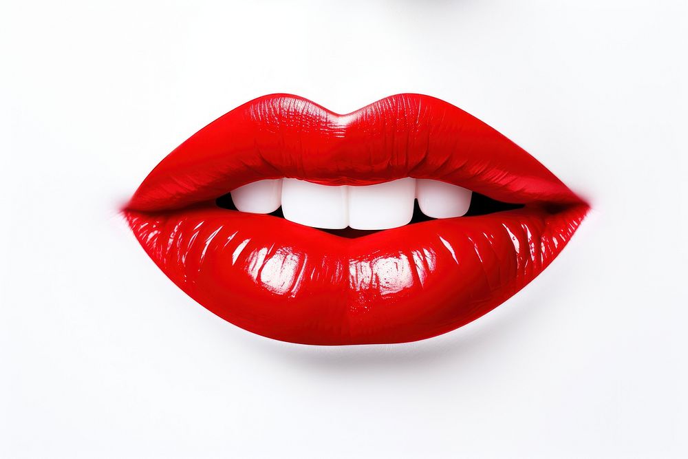 Kiss lipstick white background moustache.